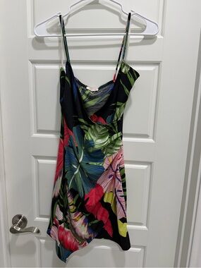 ☀️ a'gaci NWOT - Black Multi Tropical Slip Dress